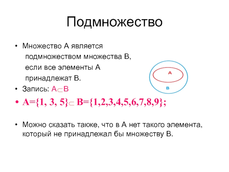 Рассматривается множество целых чисел принадлежащих. Множества и подмножества.