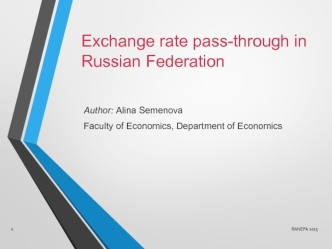 Exchange rate pass-through in Russian Federation