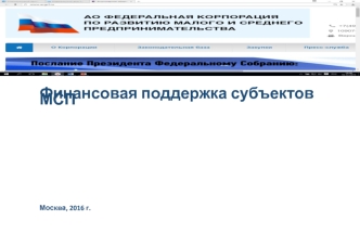 Финансовая поддержка субъектов малого и среднего предпринимательства