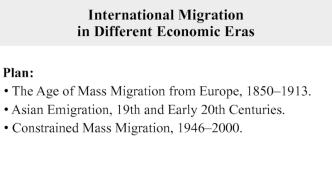 International migration in different economic eras