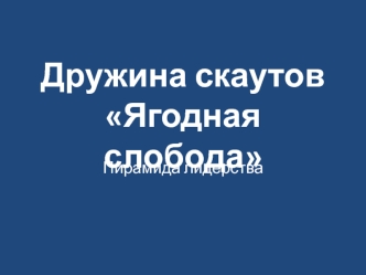 Дружина скаутов Ягодная слобода. Пирамида лидерства