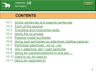 Active sentences and passive sentences