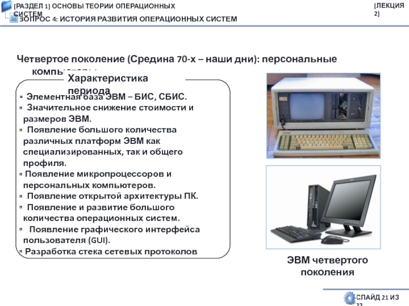 Элементной базой четвертого поколения являлись