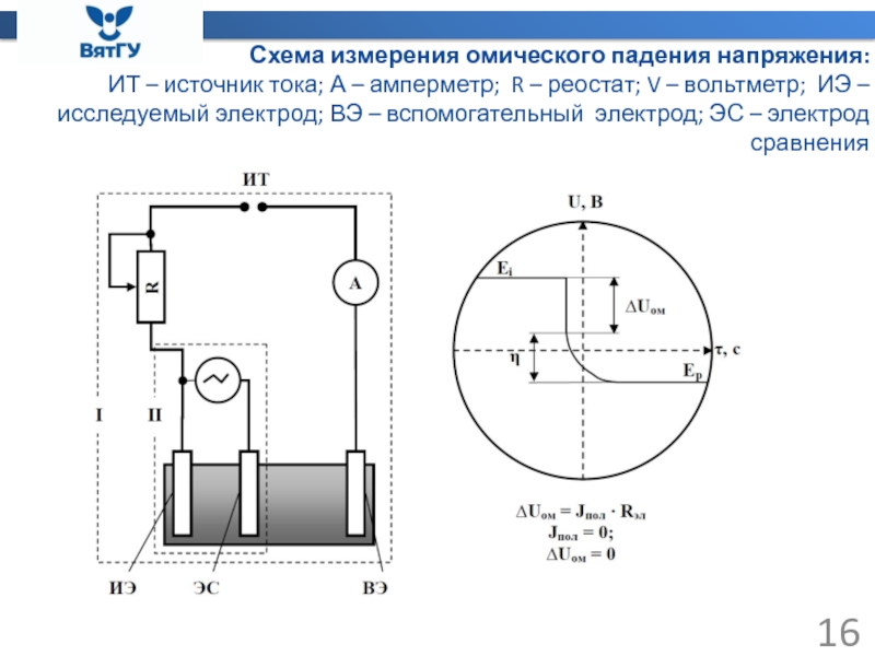 Схема падения напряжения