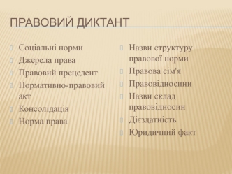 Основи теорії права та правовідносин