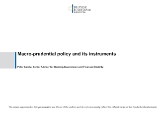 Macro-prudential policy and its instruments