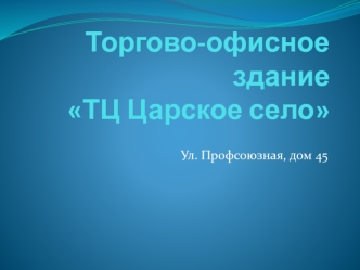 Торгово-офисное здание ТЦ Царское село