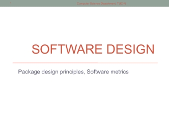 Software design. (Lecture10)