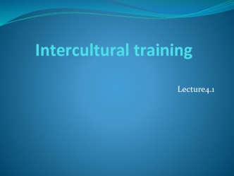 Intercultural training