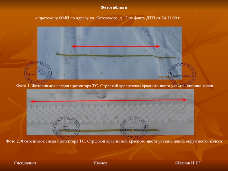 Фототаблица осмотра места происшествия