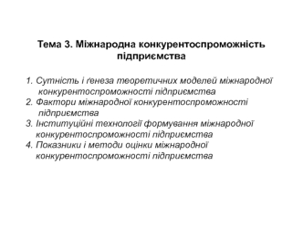 Міжнародна конкурентоспроможність підприємства