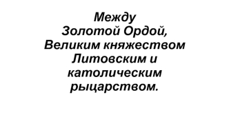 Между Золотой Ордой, Великим княжеством Литовским и католическим рыцарством