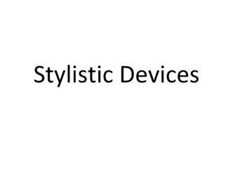 Lexical stylistic devices