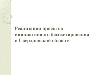Презентация Инициативное бюджетирование