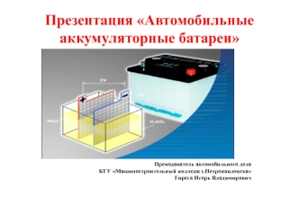 Автомобильные аккумуляторные батареи