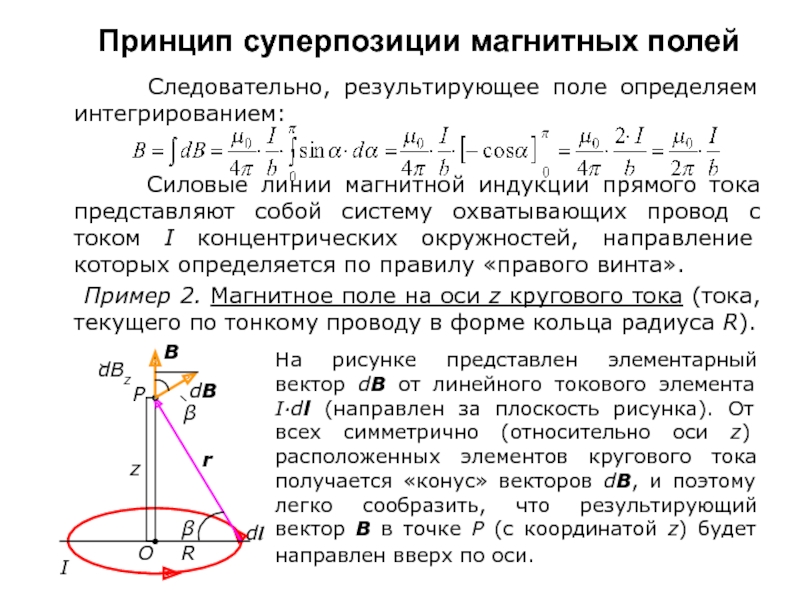 Определить вектор магнитного поля. Принцип суперпозиции магнитных полей. Принцип суперпозиции для вектора магнитной индукции. Принцип суперпозиции индукции магнитного поля. Направление результирующий вектор индукции магнитного поля.