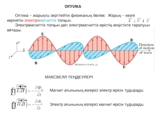 Оптика − жарықты зерттейтін физиканың бөлімі