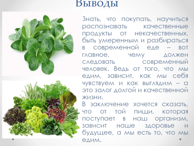 Вывод знать. Что необходимо знать покупая продукты питания 8 класс.