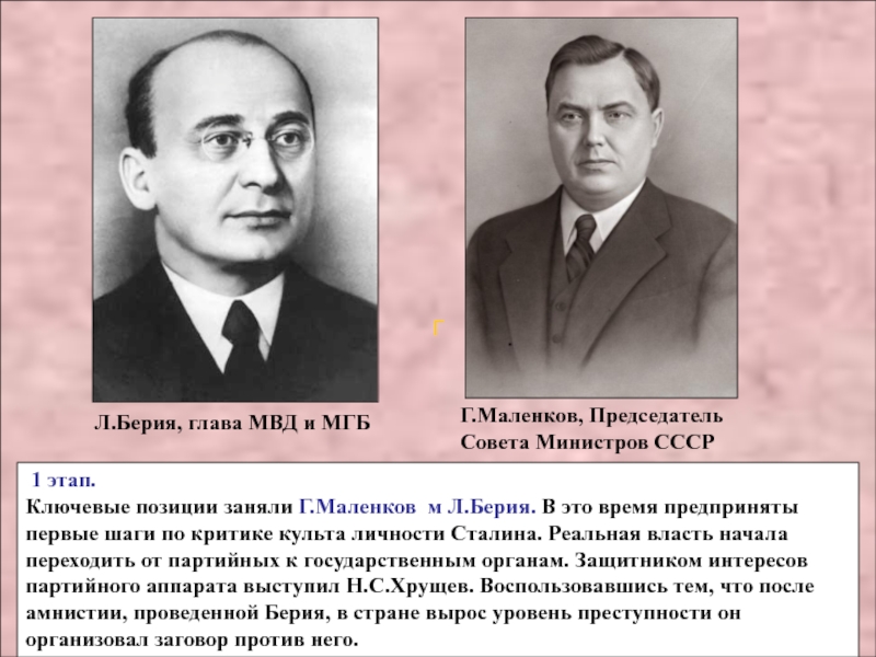 Л берия в какие годы занимал должность. Маленков Берия Хрущев 1953. Председатель совета министров СССР Г.М.Маленков.