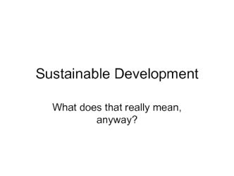 Sustainable development