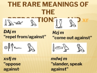 The rare meanings of the prepositions m and xr