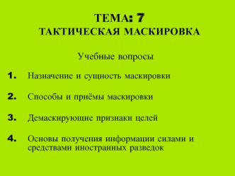 Тактическая маскировка