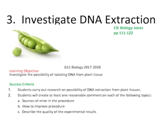 Investigate DNA Extraction