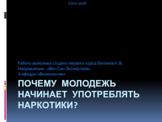 Почему молодежь начинает употреблять наркотики