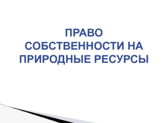 Право собственности на природные ресурсы