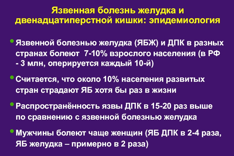 Схемы лечения язвенной болезни желудка и двенадцатиперстной кишки