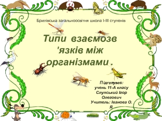 Типи взаємозв'язків між організмами