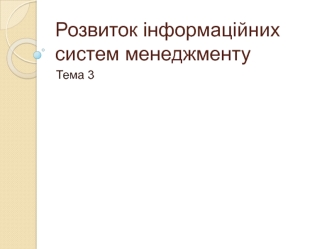 Розвиток інформаційних систем менеджменту. (Тема 3)