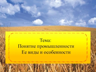 Понятие промышленности. Ее виды и особенности