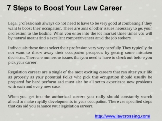 7 Steps to Boost Your Law Career