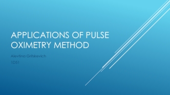 Applications of pulse oximetry method