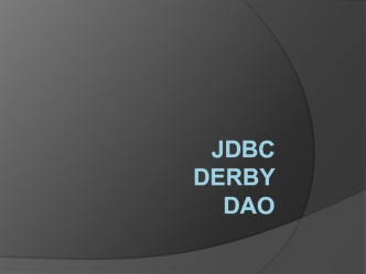 JDBC Derby dao