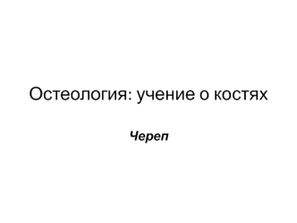 Учение о костях остеология. Череп