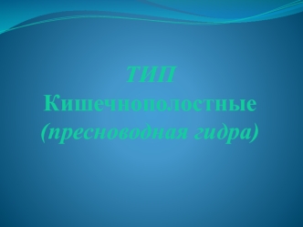 Тип кишечнополостные (пресноводная гидра)