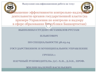 Повышение эффективности контрольно-надзорной деятельности органов государственной власти