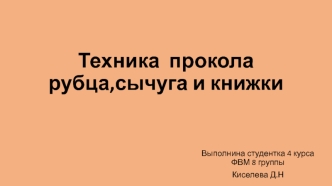 Техника прокола рубца, сычуга и книжки у жвачных животных