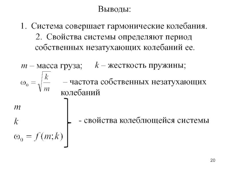 Жесткость пружины частота колебаний. Собственная частота незатухающих колебаний. Циклическая частота собственных незатухающих колебаний. Частота свободных незатухающих механических колебаний. Циклическая частота незатухающих колебаний формула.