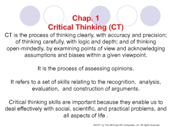 Critical Thinking