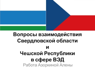 Вопросы взаимодействия Свердловской области и Чешской Республики в сфере ВЭД