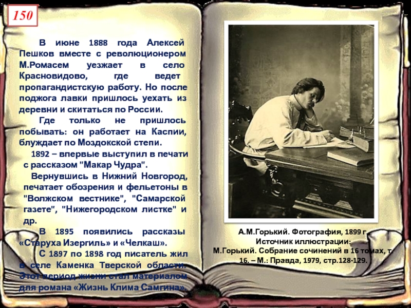 Текст горького книги. Горький 1888.