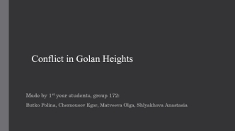 Conflict in Golan Heights