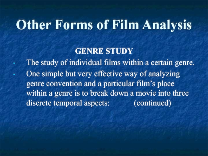 Реферат: Film Technique Analysis Essay Research Paper FILM