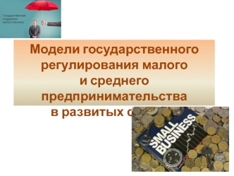 Модели госудаоственного регулирования малого и среднего предпринимательства в развитых странах