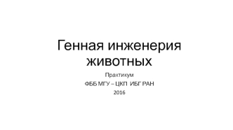 Микроинъекции. Зиготы