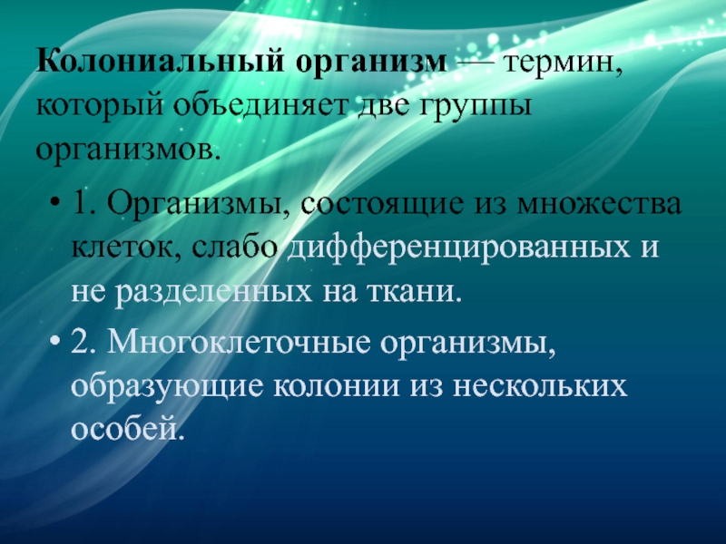 Колониальные организмы презентация 10 класс