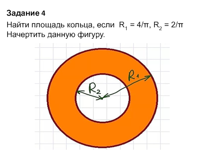 Используя данные рисунка определите площадь кольца